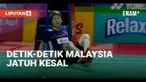 Momen tak biasa terjadi saat pertandingan 32 besar ajang buluntangkin Indonesia Open 2023 digelar di Istora Senayan. Pemain ganda campuran Malaysia jatuh tak bisa kembalikan pukulan unik dari Rehan Naufal.