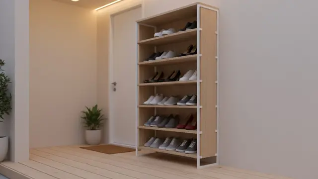 Desain Teras Rumah Sempit tapi Muat Rak Sepatu