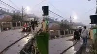 Ibu-Ibu Emosi Jiwa Melihat Aksi Dua Pria Menerobos Cor Jalan yang Masih Basah