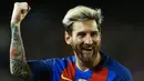 Bintang Barcelona, Lionel Messi mencatatkan namanya pada urutan kedua sebagai pemain dengan tembakan terbanyak dengan total tembakan sebanyak 27 kali pada La Liga santander hingga pekan ke-9. (EPA/Alejandro Garcia)