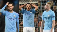 Manchester City berpotensi ditinggalkan sejumlah pemain bintang mereka karena tidak boleh berlaga di pentas Liga Champions dan kompetisi turunannya selama dua musim. Berikut pemain Manchester City yang diprediksi bakal hengkang di musim panas nanti. (Kolase foto AFP)