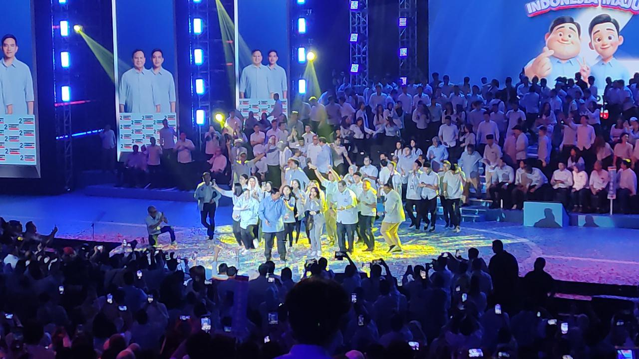 Capres Prabowo Subianto di Sentul International Convention Centre (SICC), Minggu (10/12/2023).