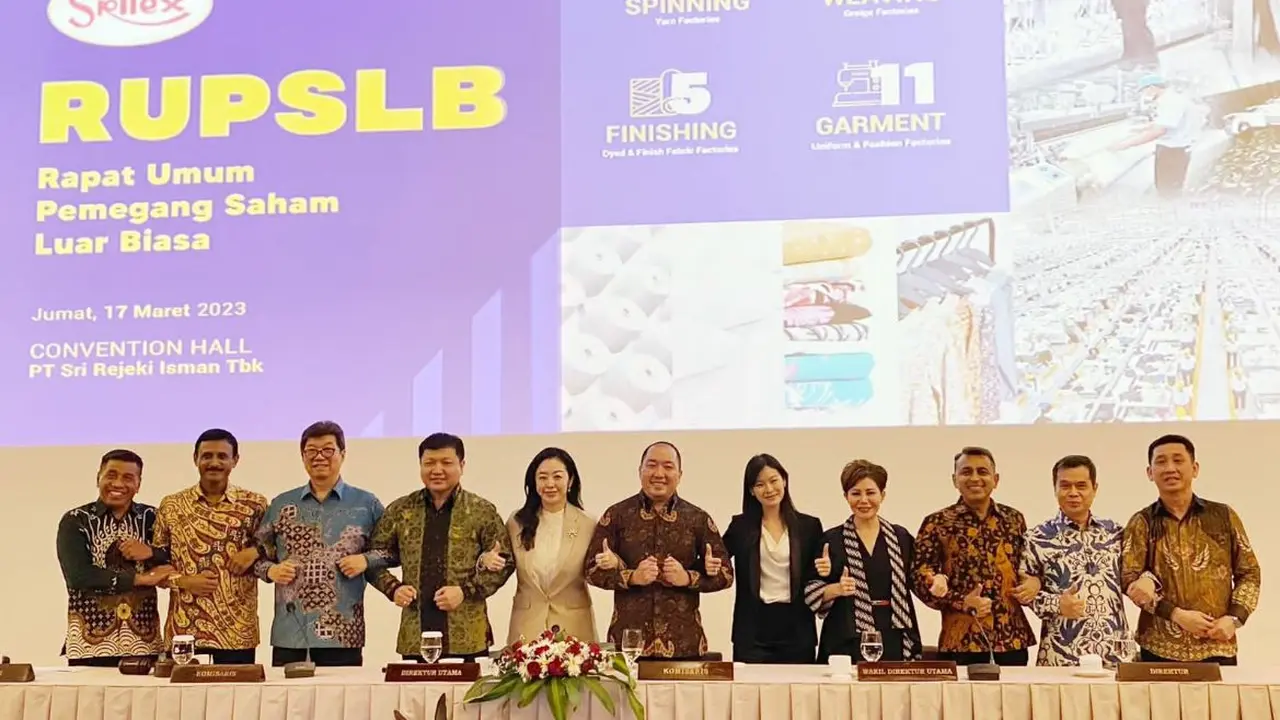 RUPSLB PT Sri Rejeki Isman Tbk (SRIL) atau Sritex memutuskan merombak susunan direksi dan komisaris, Jumat, 17 Maret 2023. (Foto: Laman Sritex)