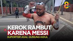 Berita video seorang suporter asal Gunung Kidul bernama Katon mengungkapkan bahwa dirinya terpaksa mengerok rambut karena Lionel Messi tidak menghadapi Timnas Indonesia, Senin (19/6/2023).