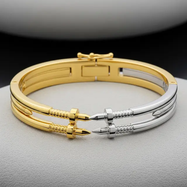 Model Gelang Emas Paku Modern 2026 yang Elegan dan Kekinian (Image by Gemini AI)