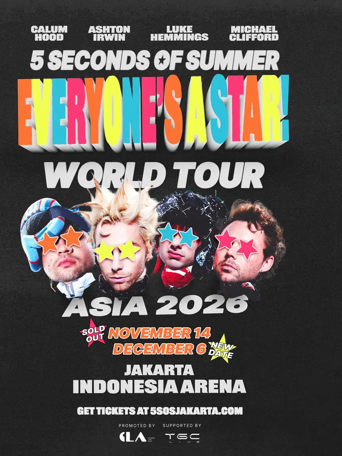 5 Seconds of Summer Tambah Konser Encore di Jakarta untuk “Everyone’s A Star!” World Tour Asia 2026