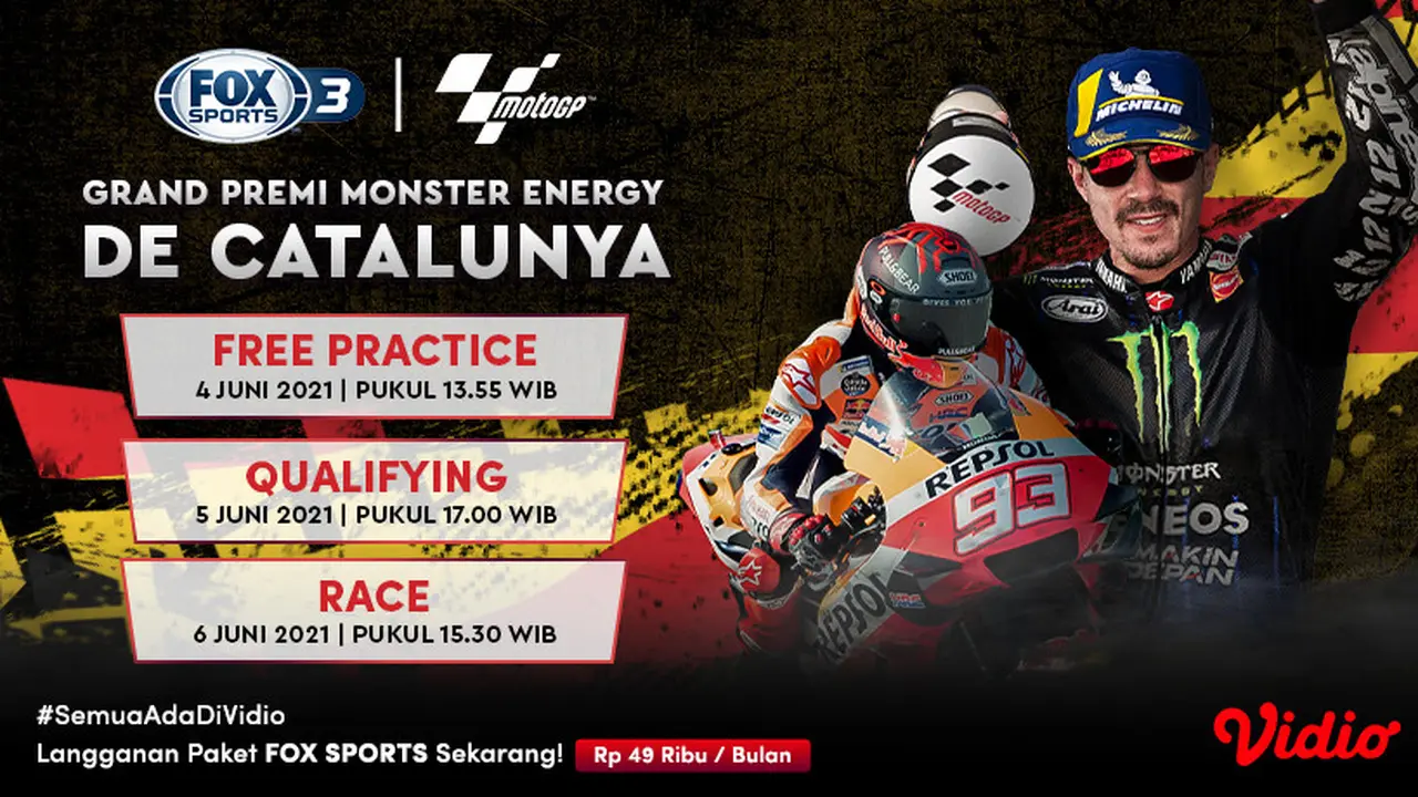 Live Streaming MotoGP Pekan ini di Kanal FOX Sports 3 Eksklusif Melalui Vidio