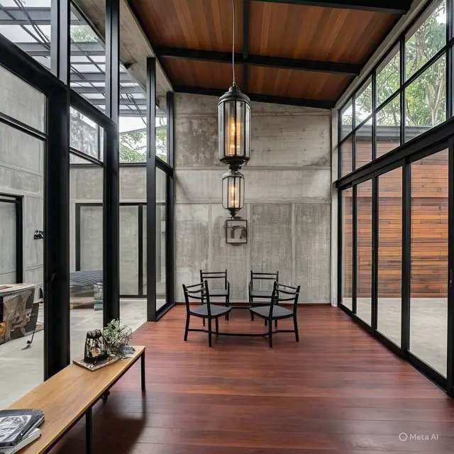 Joglo dengan Sentuhan Modern Industrial