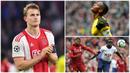 Meski usianya masih terbilang muda untuk ukuran pesepak bola namun para pemain ini sudah layak disebut sebagai talenta bek-bek terbaik dunia. Berikut ini Matthijs de Ligt dan tujuh bek muda dengan kualitas kelas dunia. (Kolase Foto dari AFP)