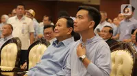 Pasangan capres-cawapres nomor urut dua, Prabowo Subianto dan Gibran Rakabuming Raka menghadiri Rapat Koordinasi Nasional (Rakornas) di Hotel Borobudur, Jakarta,  Jumat (1/12/2023). (merdeka.com/Arie Basuki)