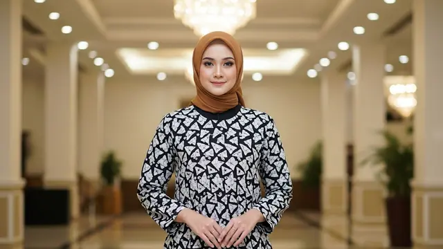 Gamis Batik Motif Tumpal Elegan
