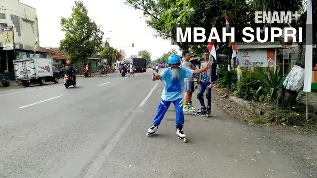 ENAM PLUS: Sambut Hari Kemerdekaan, Mbah Supri Bersepatu Roda dari Jogja  ke  Istana Negara