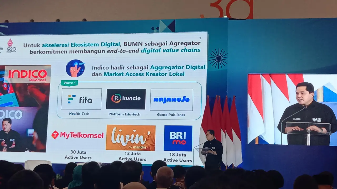 Menteri BUMN Erick Thohir membuka BUMN Startup Day di ICE BSD, Kabupaten Tangerang, Banten, Senin (26/9/2022)