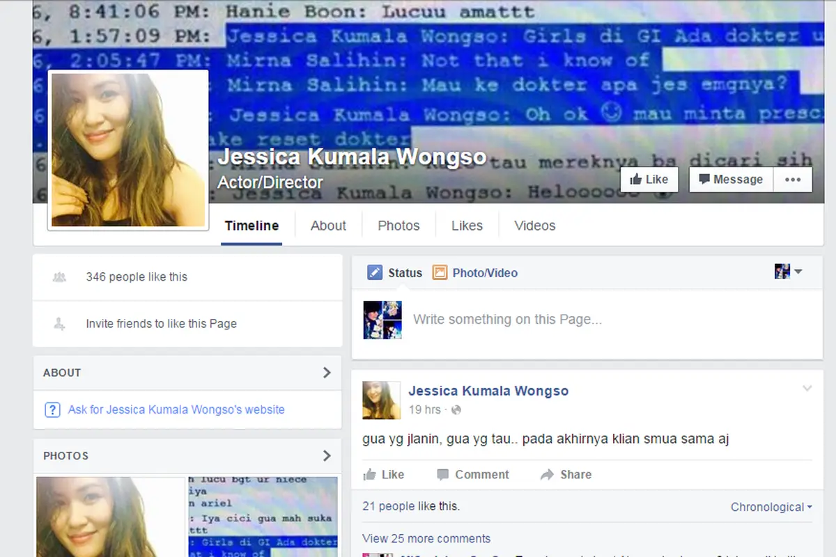Terbukti Palsu, Facebook Jessica Tetap Dihujani Banyak Pertanyaan