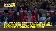 Beredar di media sosial postingan video yang diklaim Ketua DPR RI, Puan Maharani membacakan putusan hak angket kecurangan Pemilu dan pemakzulan presiden. Postingan video yang diklaim Ketua DPR RI, Puan Maharani membacakan putusan hak angket kecuranga...