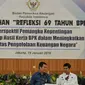 (Ki-ka) Wakil Ketua DPR Fahri Hamzah, Walikota Bogor Bima Arya, Kaditama Reubang BPK RI Bachtiar Arif dan Menpan Yuddy Chrisnandi saat acara sarasehan Refleksi 69 Tahun BPK di Gedung BPK RI, Jakarta, Selasa (19/1). (Liputan6.com/Johan Tallo)