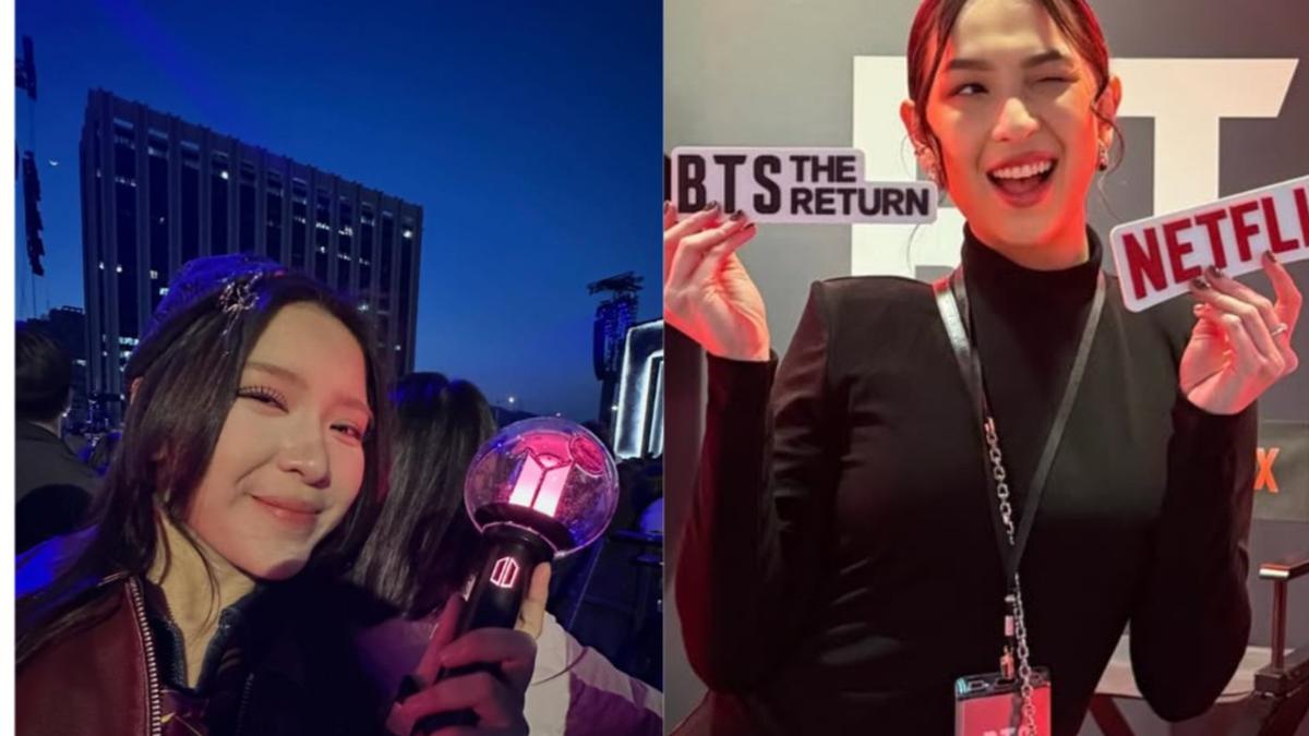 Jadi ARMY Garis Depan, Gaya Tiara Andini dan Agatha Pricilla Saat Nonton Comeback BTS di Korea