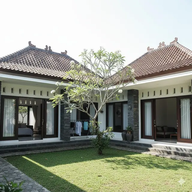 Desain Rumah Atap Genteng Klasik 1 Lantai