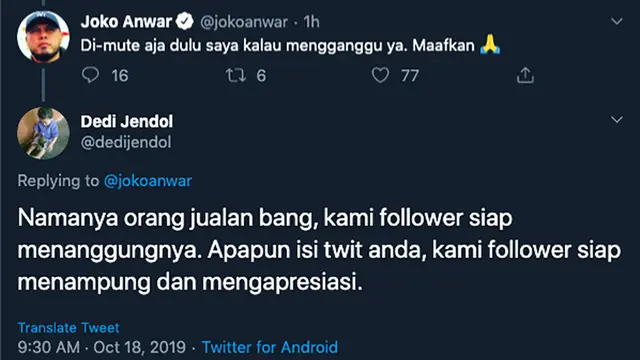Twitter @jokoanwar