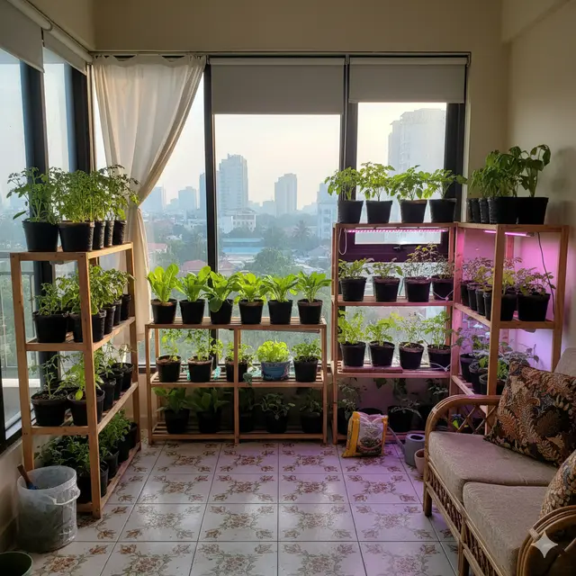Tips Berkebun Sayur di Dalam Rumah (Foto: Gemini AI)