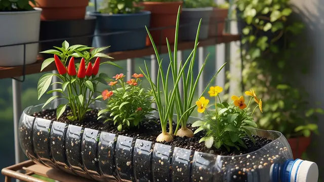 Model Kebun Mini di Balkon dengan Galon Bekas