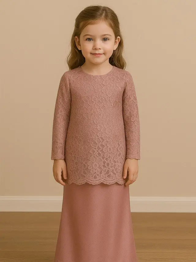 Model Baju Anak Brokat Kombinasi Satin