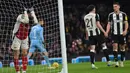 Kemenangan di leg pertama membuka peluang Newcastle United lolos ke final Carabao Cup 2024/2025. Di leg kedua, The Magpies akan menjamu Arsenal pada laga yang akan digelar di St. James' Park, awal Februari 2025 mendatang. (Glyn KIRK/AFP)