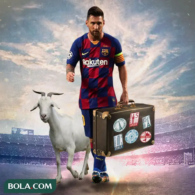 Ilustrasi Lionel Messi Pergi dari Barcelona
