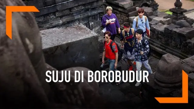 VIDEO: Deretan Potret Super Junior Kunjungi Candi Borobudur