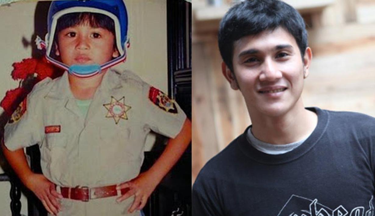 Raut wajah Vino Bastian ketika kecil masih banyak kemiripan. Pemain Serigala Terakhir ini sudah terlihat suka bergaya sejak kecil (Istimewa)