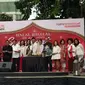 Relawan Alumni SMA Jakarta Bersatu menggelar halalbihalal dan tasyakuran atas penetapan Jokowi-Ma'ruf sebagai presiden dan wakil presiden terpilih. (Ady Anugrahadi)