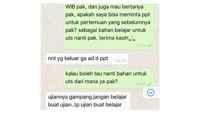 6 Chat Siswa Tanya Ada Tugas atau Tidak ke Guru Ini Bikin Satu Kelas Kesal