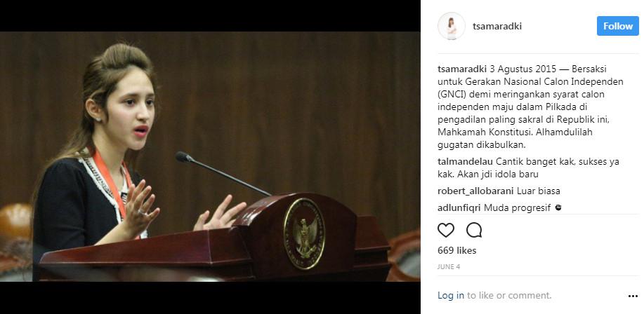 Tsamara Amany (Foto: akun instagram @tsamaradki)