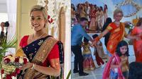 Kimmy Jayanti pakai baju India saat hadiri pernikahan saudara. (Sumber: Instagram/kimmyjayanti)