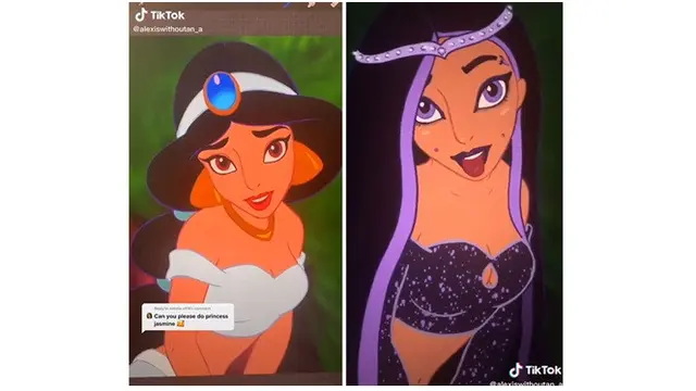 7 Ilustrasi Karakter Puteri Disney saat Tampil Edgy, Beda Banget