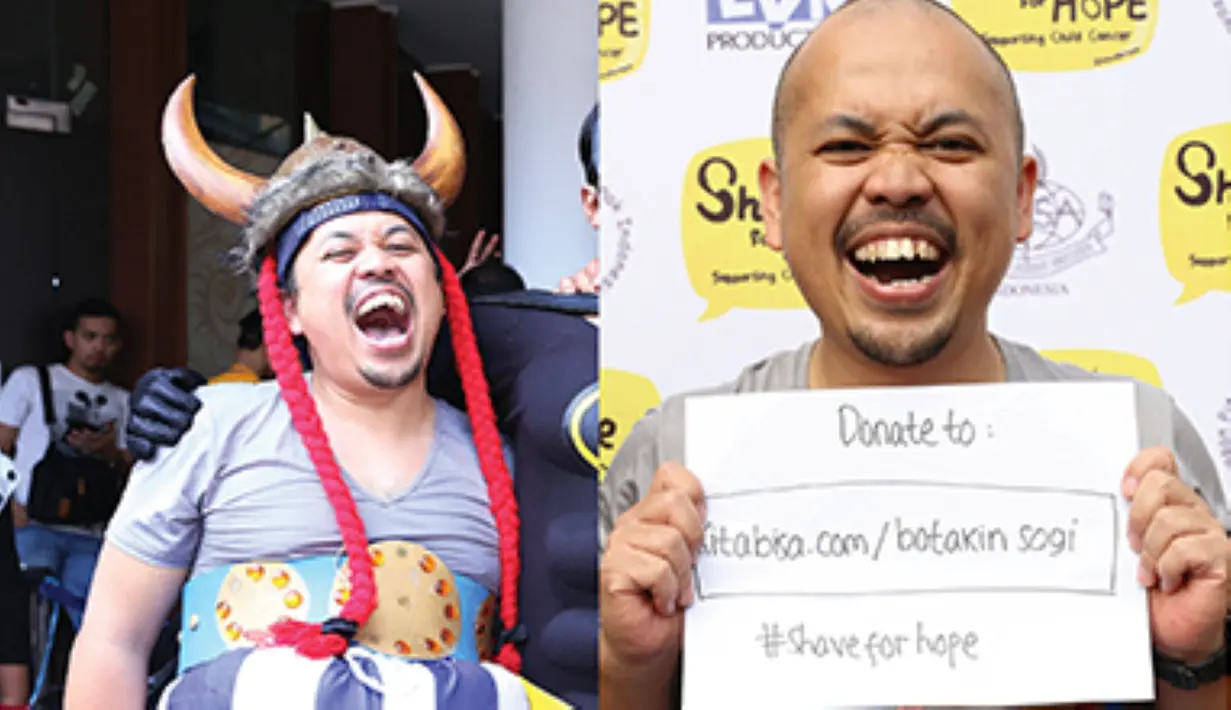 'Yuk kita semua ikut ngeringanin beban anak-anak (penderita kanker) ini,' sambung Sogi Indra Dhuaja di Lippo Mall Kemang, Jakarta Selatan, Minggu (6/9/2015). (Galih W. Satria/Bintang.com) 