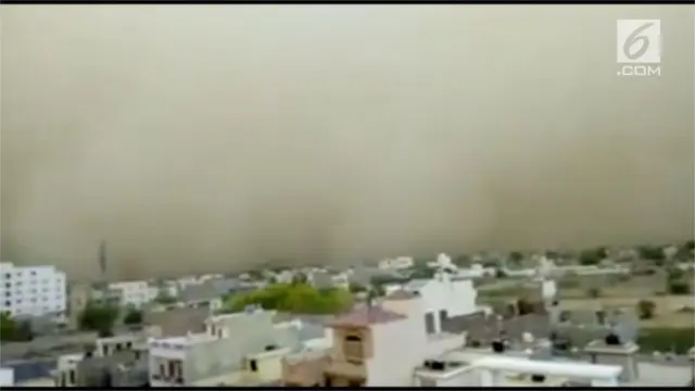Beredar video mengerikan badai pasir besar melanda India.