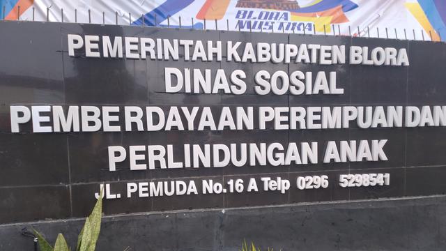 Kantor Dinas Sosial Pemberdayaan Perempuan dan Perlindungan Anak (P3A) Kabupaten Blora, Jawa Tengah. (Liputan6.com/Ahmad Adirin)