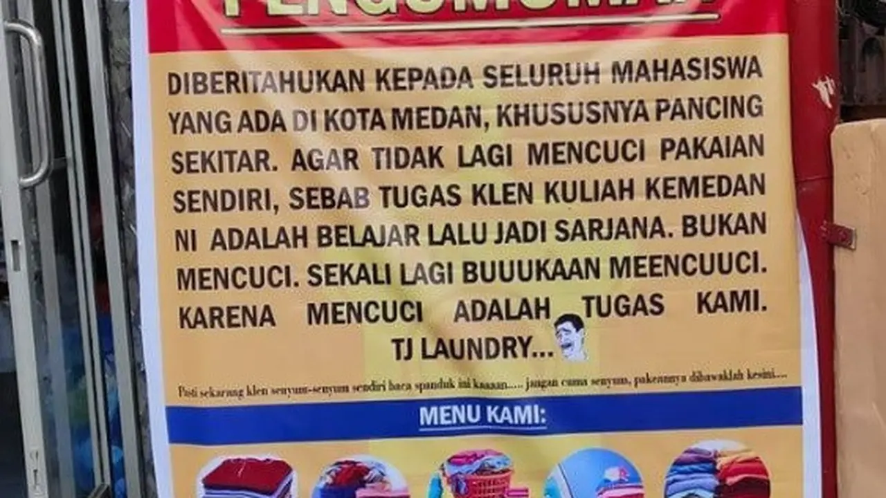 spanduk laundry viral