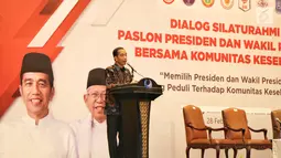 Calon Presiden nomer urut 01 Joko Widodo memberikan sambutan pada acara Dialog Silaturahmi Paslon Presiden dan Wakil Presiden Bersama Komunitas Kesehatan di Gedung Bidakara Jakarta, Kamis (28/2). (Liputan6.com/HO/Cendi Safitri)