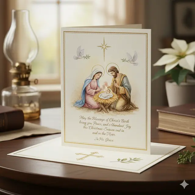 Contoh kartu ucapan natal (Foto: Gemini AI)