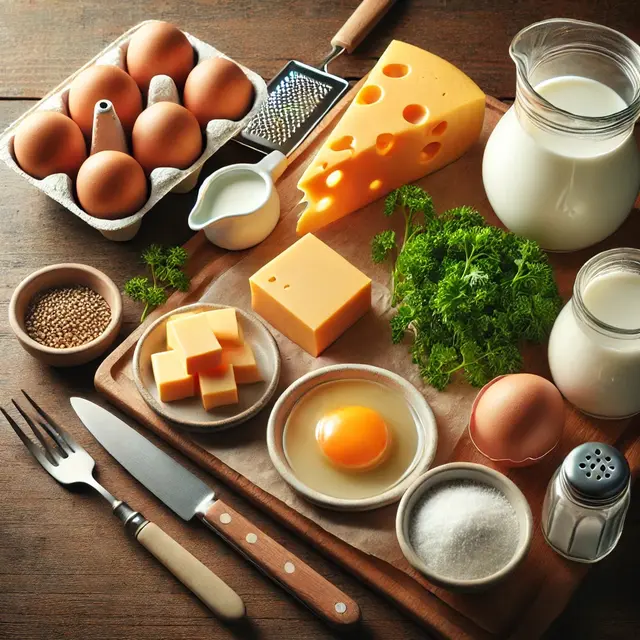 Bahan-Bahan Telur Dadar Keju