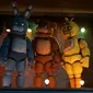 Kevin Foster, Jess Weiss, Jade Kindar-Martin, Garrett Hines, Jessica Blackmore, dan Scott Cawthon dalam film Five Nights at Freddy's. (IMDb/Universal Pictures)