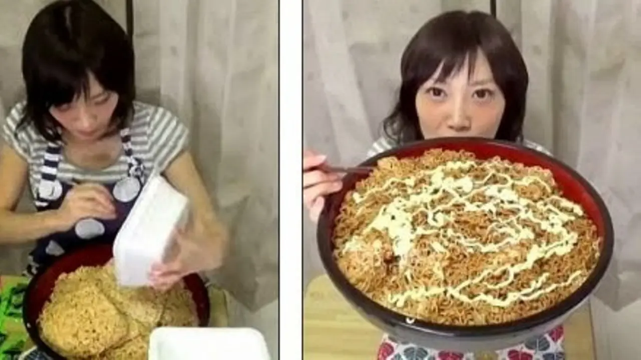 Gokil! Cewek Langsing dari Jepang Sanggup Habiskan 3 Kg Mi Goreng