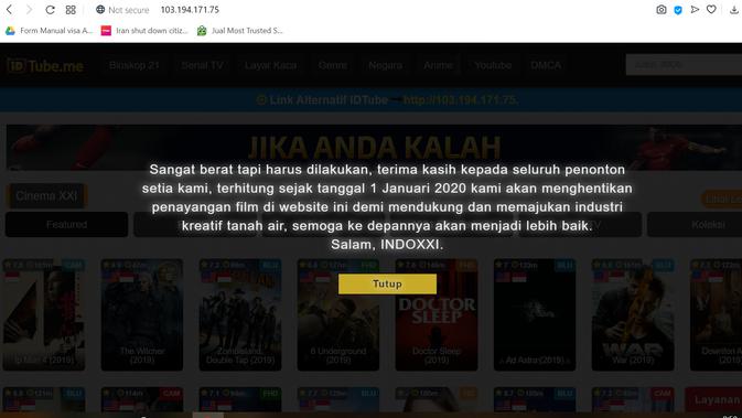 Indoxxi Pamitan Bakal Tutup 1 Januari 2020 Tekno Liputan6 Com
