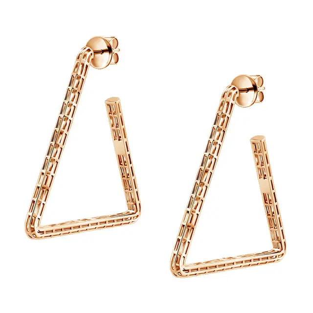 Frank Gold Hoop Earrings Gemotric Collection