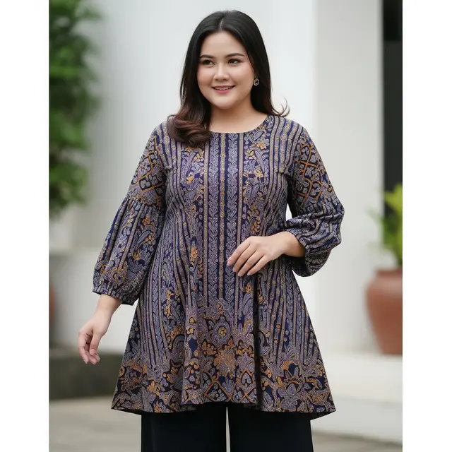 Tunik A-Line + Motif Vertikal
