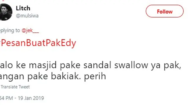 pesan nyeleneh warganet untuk Edy Rahmayadi (foto: @mulsiwa)