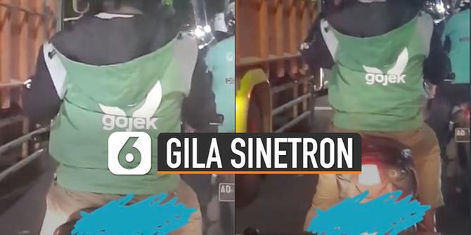 VIDEO: Kocak, Pengendara Ojol Tetap Nonton Sinetron Walau di Jalan