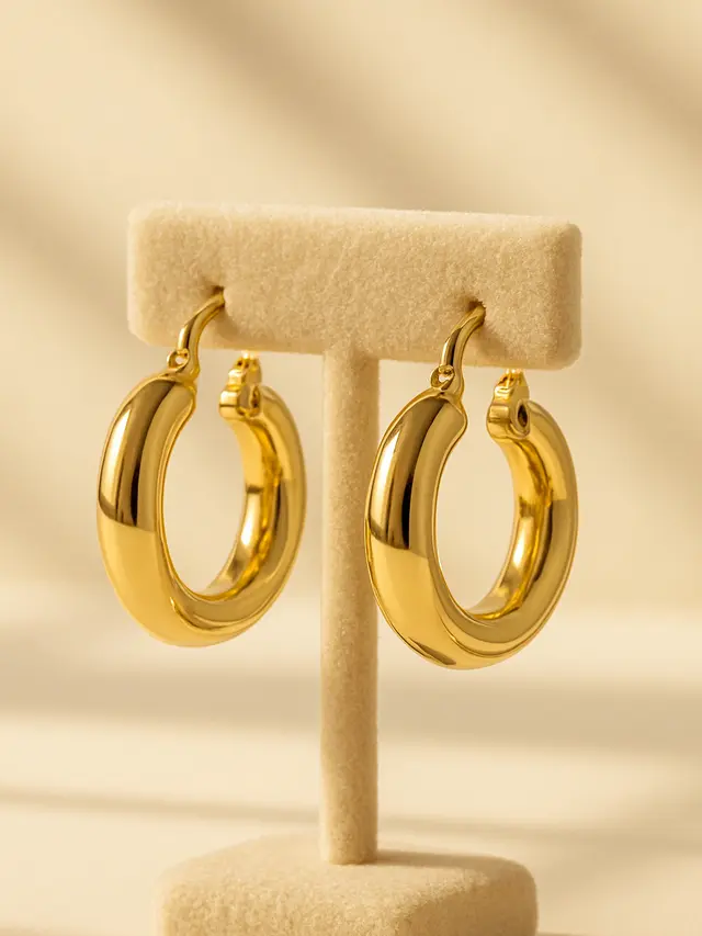 Model Anting Hoop Emas yang Ringan untuk Gaya Harian